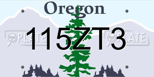 115ZT3 Oregon License Plate
