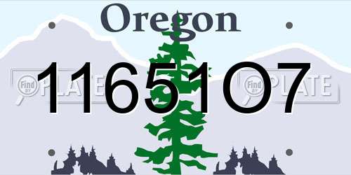 11651O7 Oregon License Plate