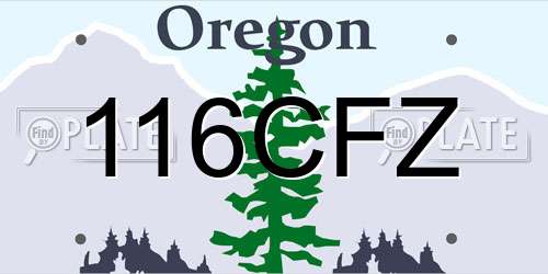 116CFZ Oregon License Plate