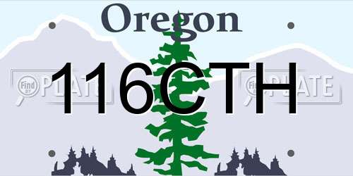 116CTH Oregon License Plate