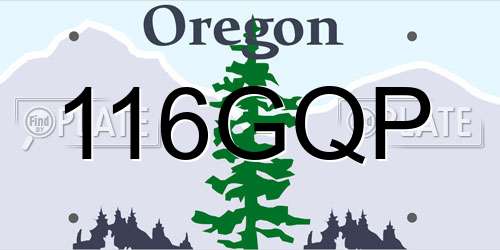 116GQP Oregon License Plate
