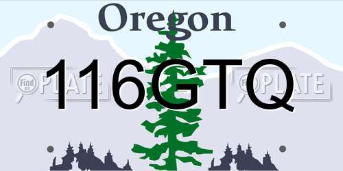 116GTQ Oregon License Plate