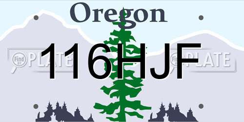 116HJF Oregon License Plate