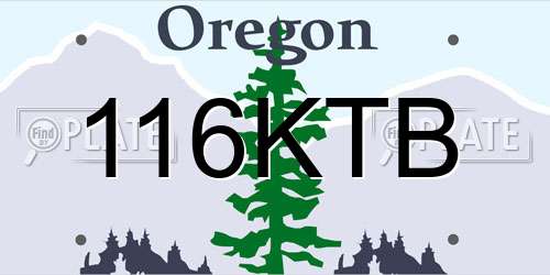 116KTB Oregon License Plate
