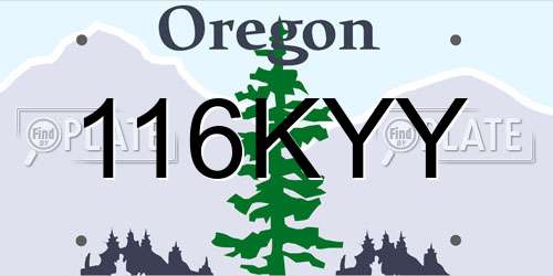 116KYY Oregon License Plate