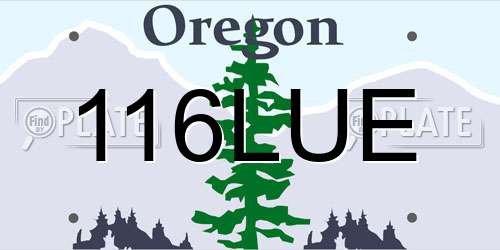 116LUE Oregon License Plate