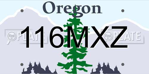 116MXZ Oregon License Plate