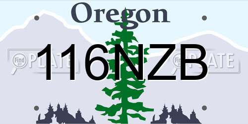 116NZB Oregon License Plate
