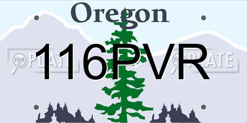 116PVR Oregon License Plate