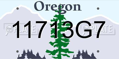 11713G7 Oregon License Plate