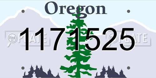 1171525 Oregon License Plate