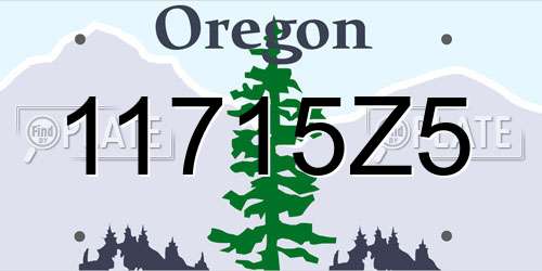 11715Z5 Oregon License Plate