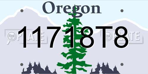 11718T8 Oregon License Plate