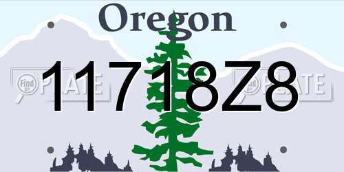 11718Z8 Oregon License Plate