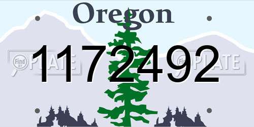 1172492 Oregon License Plate