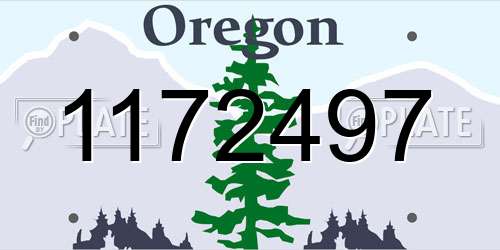 1172497 Oregon License Plate