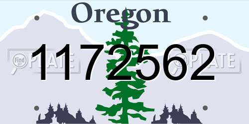 1172562 Oregon License Plate