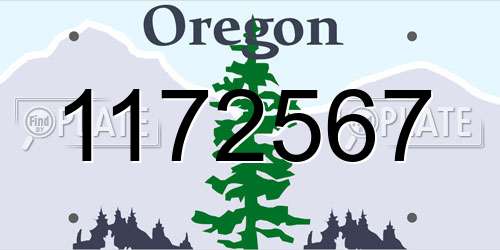 1172567 Oregon License Plate