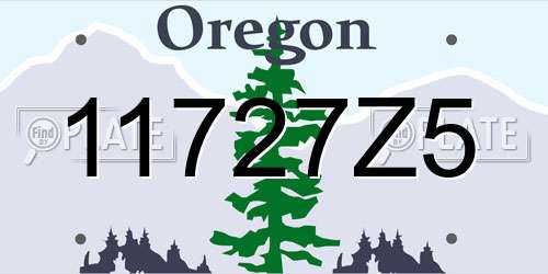 11727Z5 Oregon License Plate