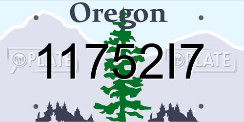 11752I7 Oregon License Plate