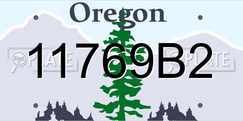 11769B2 Oregon License Plate