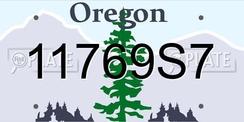 11769S7 Oregon License Plate