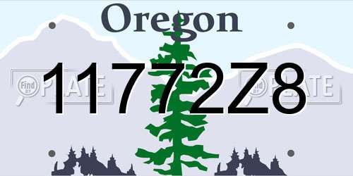 11772Z8 Oregon License Plate