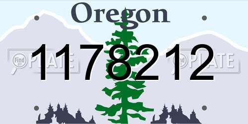 1178212 Oregon License Plate