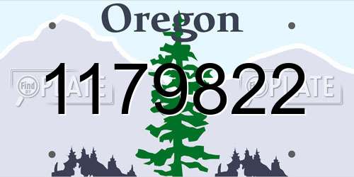 1179822 Oregon License Plate