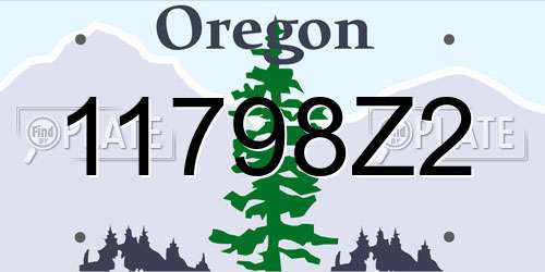 11798Z2 Oregon License Plate