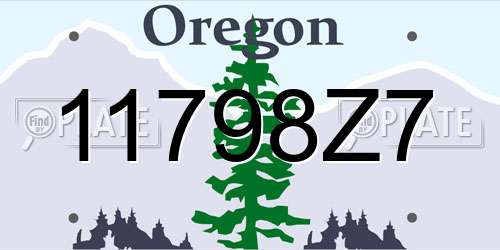 11798Z7 Oregon License Plate