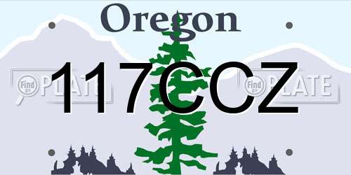 117CCZ Oregon License Plate