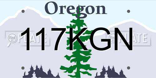 117KGN Oregon License Plate