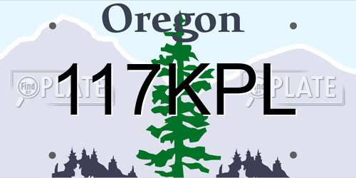 117KPL Oregon License Plate