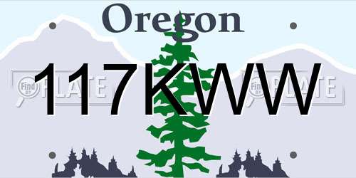 117KWW Oregon License Plate