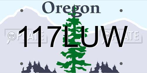 117LUW Oregon License Plate