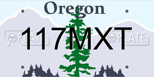 117MXT Oregon License Plate
