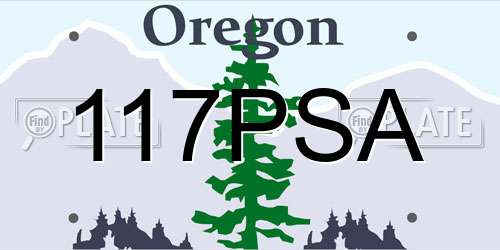 117PSA Oregon License Plate