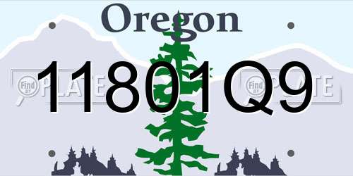 11801Q9 Oregon License Plate