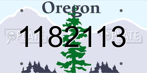 1182113 Oregon License Plate