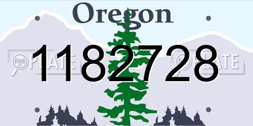 1182728 Oregon License Plate
