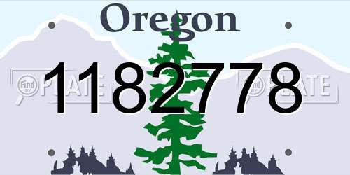 1182778 Oregon License Plate