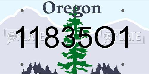 11835O1 Oregon License Plate