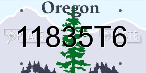 11835T6 Oregon License Plate
