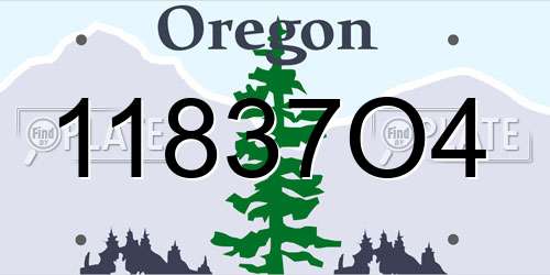 11837O4 Oregon License Plate