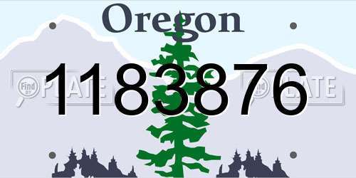 1183876 Oregon License Plate