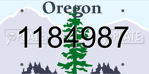 1184987 Oregon License Plate