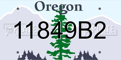 11849B2 Oregon License Plate