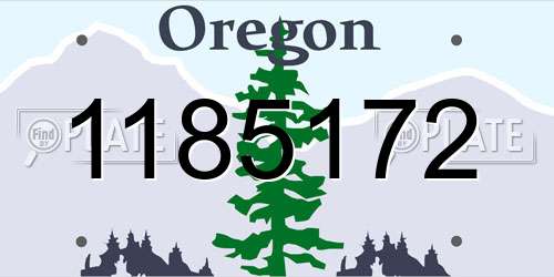1185172 Oregon License Plate