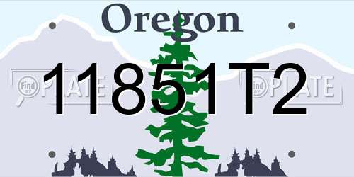 11851T2 Oregon License Plate